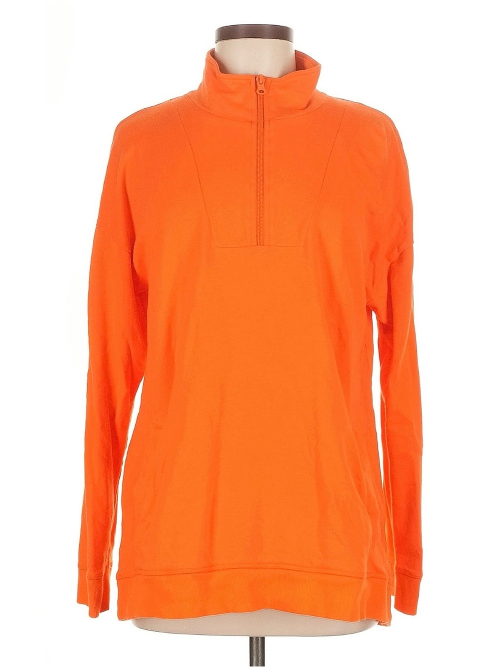 Talbots Bright Orange Lightweight Half-Zip Pullover with Pockets